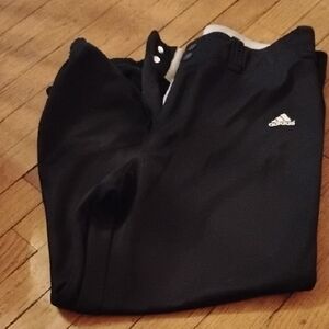 adidas Black Baseball Pants with White Logo